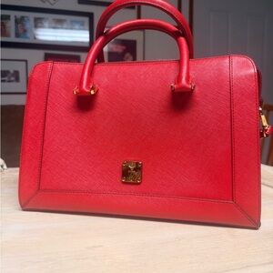 MCM Red Leather Handbag